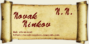Novak Ninkov vizit kartica